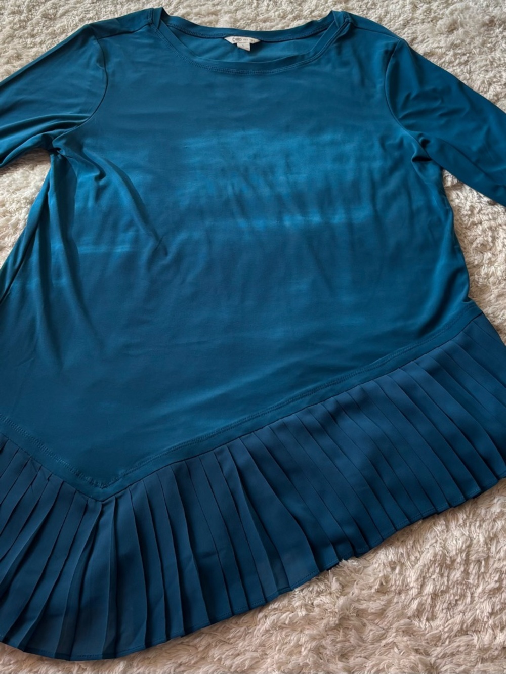 Cato Teal Blue Crewneck Long Sleeve Top